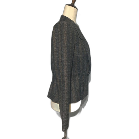 Otello Pelle Cropped Jacket Gray White Brown - Picture 3 of 9